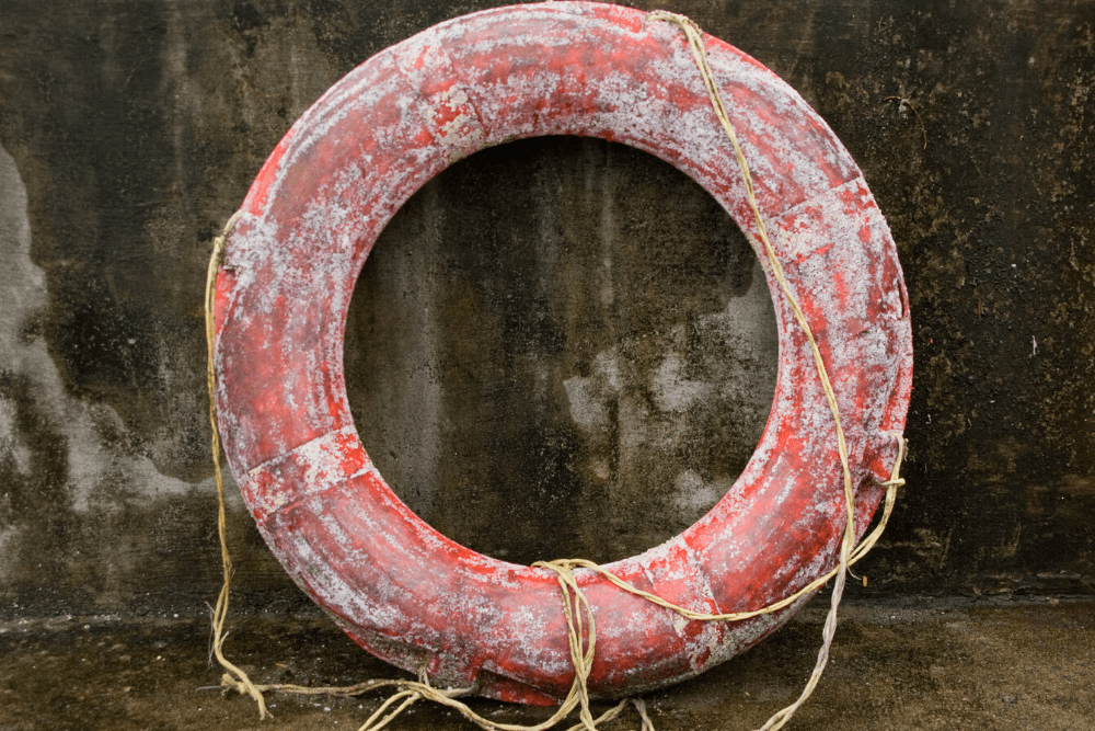 A life preserver to make us think of being rescued.